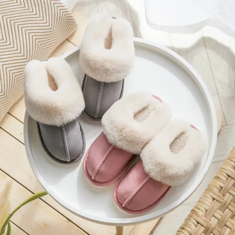 Fur Slippers Women for Home - Warm Winter