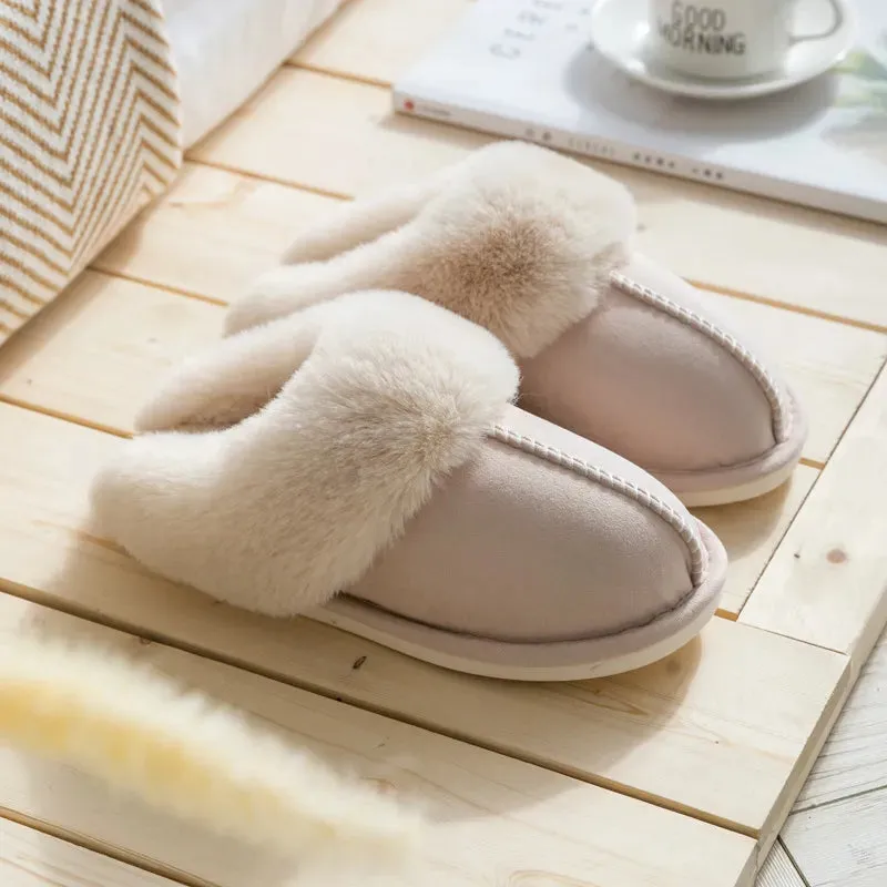 Fur Slippers Women for Home - Warm Winter