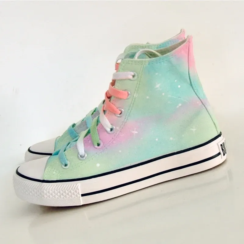 Galaxy Gradient Hand-Painted Canvas Shoes AD11030