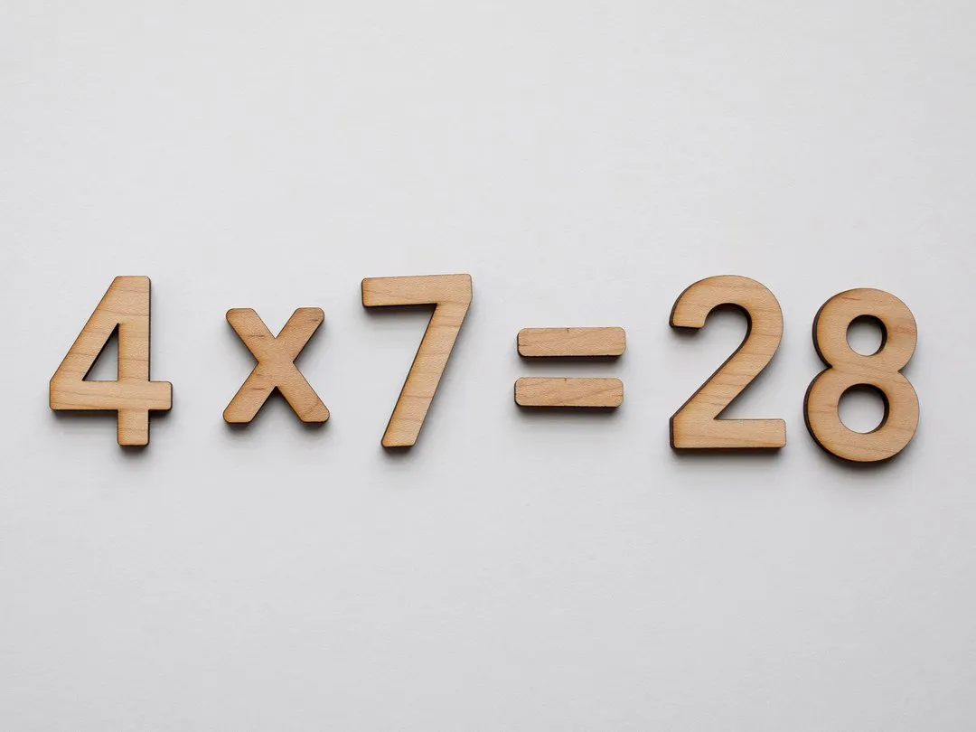 GLADFOLK FULL MATH SET -Wooden Number Set • Wood Numerals & Math Symbols in Maple