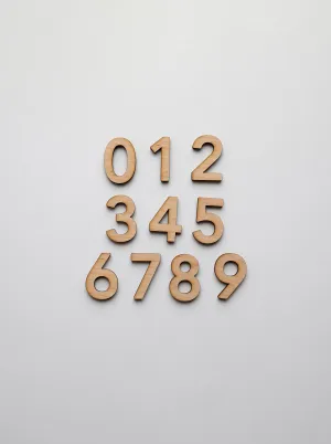 GLADFOLK Simple Set -Wooden Number Set • Wood Numerals in Maple