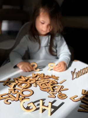 GLADFOLK Wooden Handcrafted Full Alphabet Set • Wood Letters & Movable Alphabet in Maple