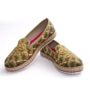 Gold Snake Slip on Sneakers Shoes HVD1461