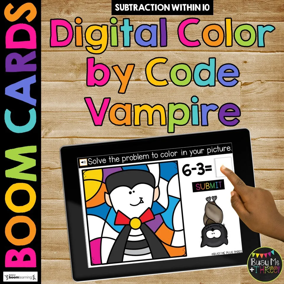 Halloween Color by Code Boom Cards™ BUNDLE Distance Learning Add and Subtract