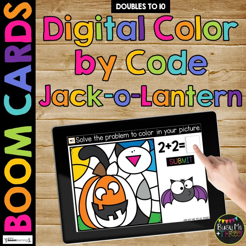 Halloween Color by Code Boom Cards™ BUNDLE Distance Learning Add and Subtract