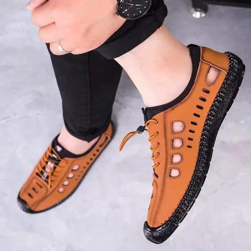 Handmade Soft Flat Bottom Breathable Hole Shoes