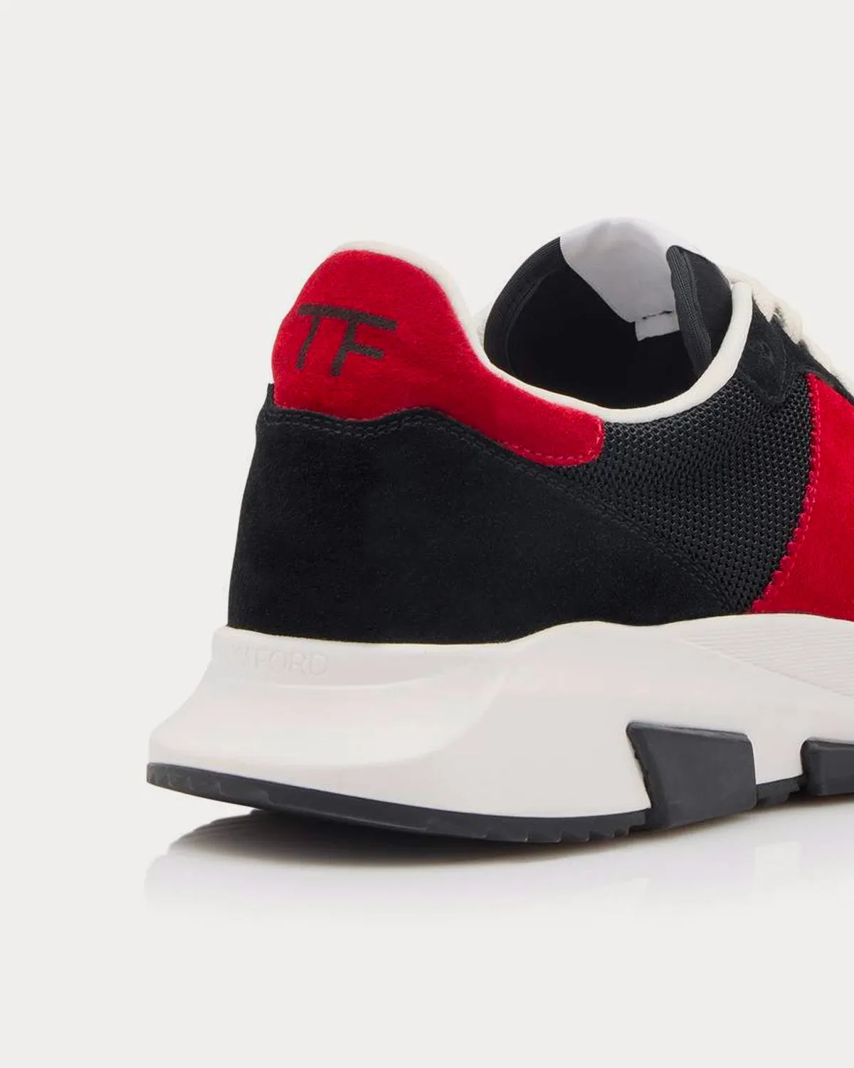 Jagga Suede Technical Fabric Black / Dark Red Low Top Sneakers