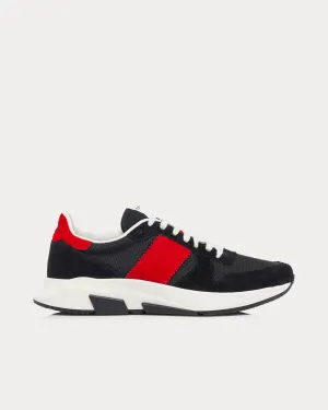 Jagga Suede Technical Fabric Black / Dark Red Low Top Sneakers
