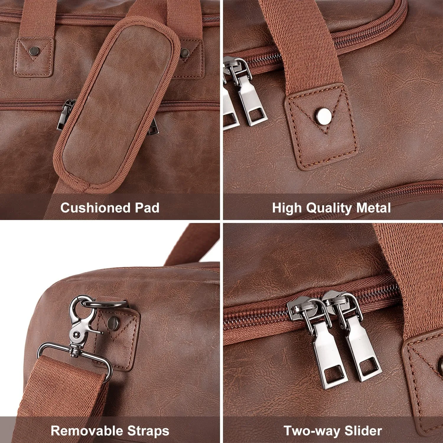 Leather Travel Bag with Shoe Pouch