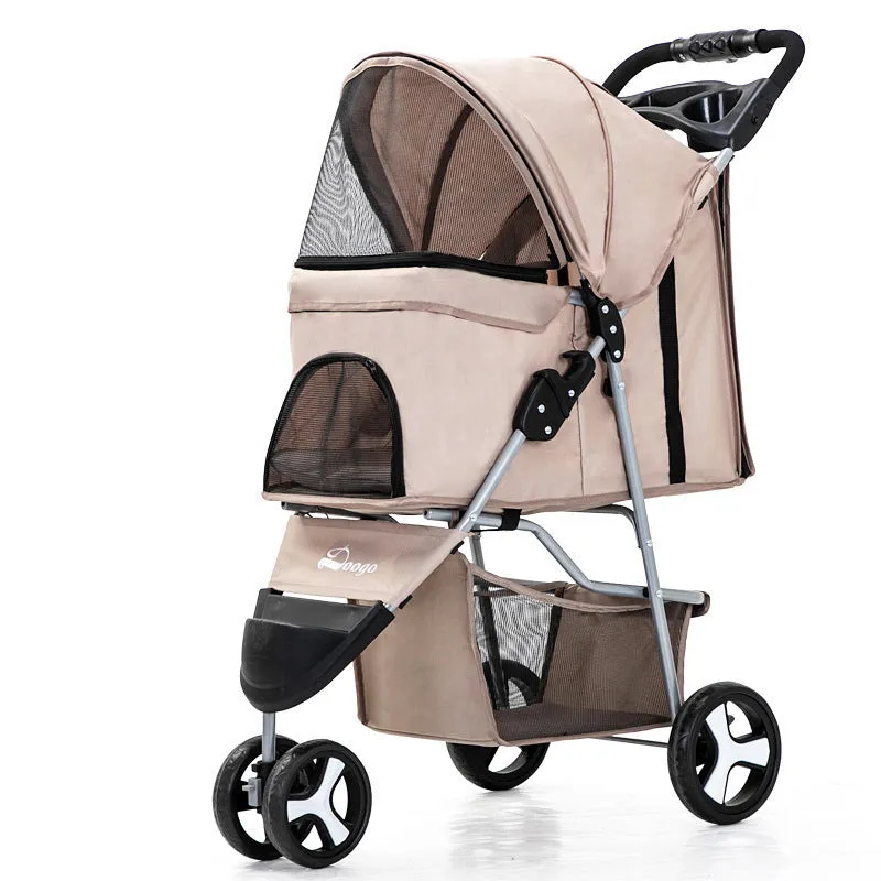 Lightweight Folding Pet Stroller - 3-Wheeled Supplies