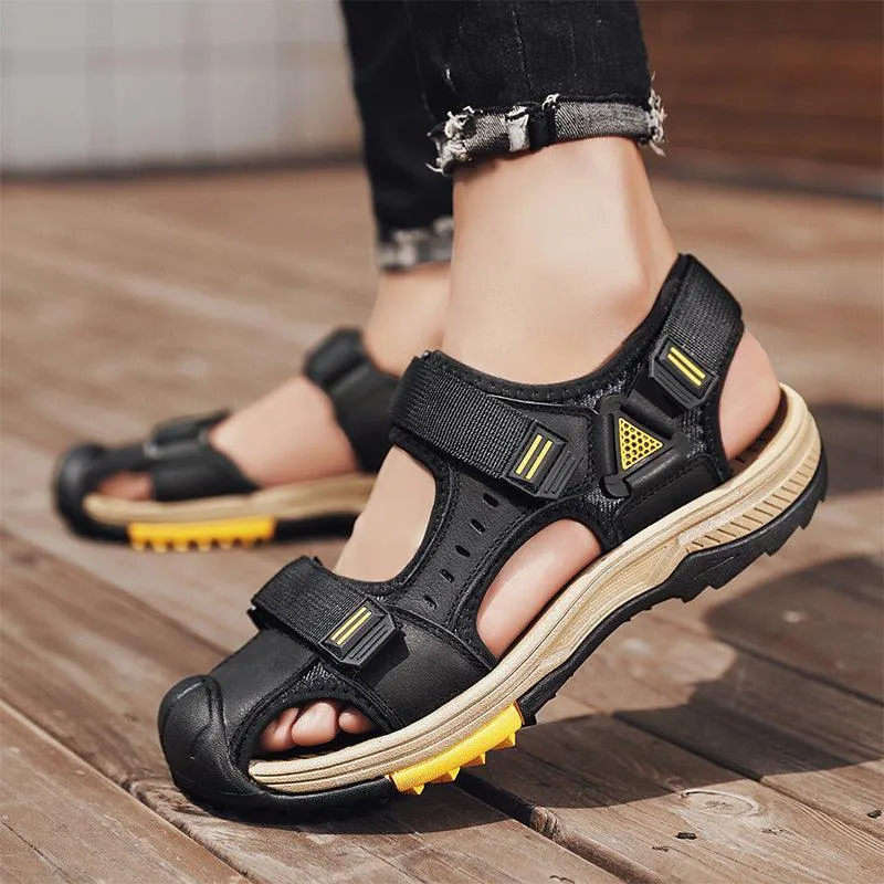 Men’s Baotou Leather Sandals - Outdoor Breathable Casual