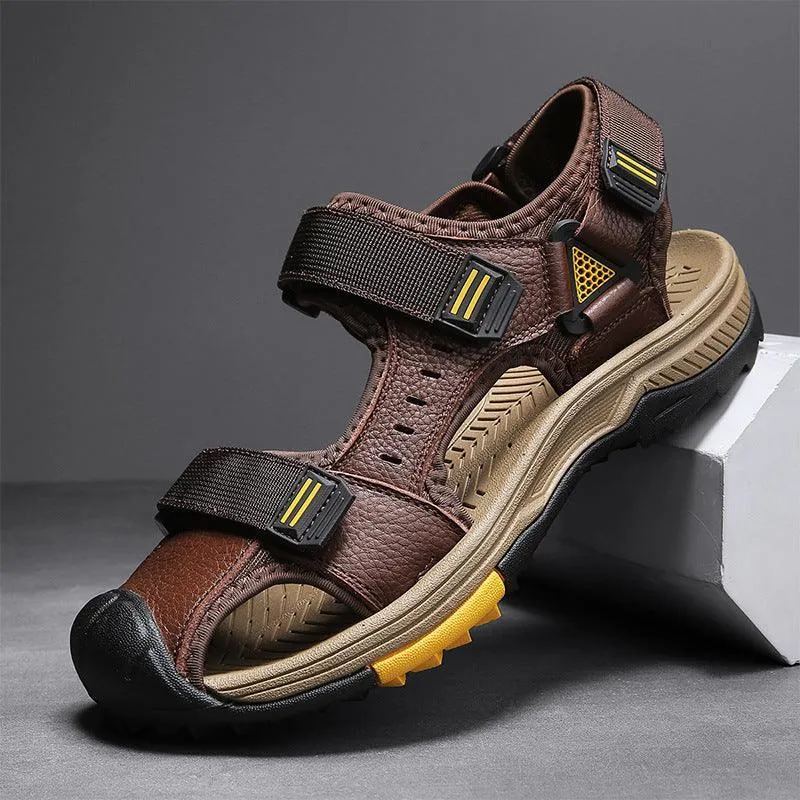 Men’s Baotou Leather Sandals - Outdoor Breathable Casual