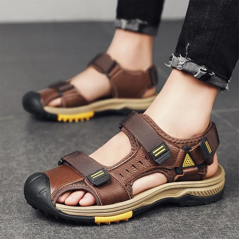 Men’s Baotou Leather Sandals - Outdoor Breathable Casual
