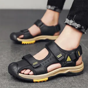 Men’s Baotou Leather Sandals - Outdoor Breathable Casual