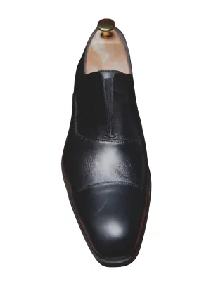 Mezlan Mens Black Slip On Cap Toe Calfskin Leather Dress Shoes