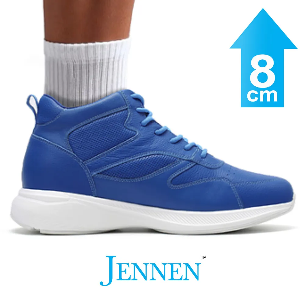 Mr. Pippen 8cm | 3.2 inches Cool Blue Leather Height Boost Sneakers