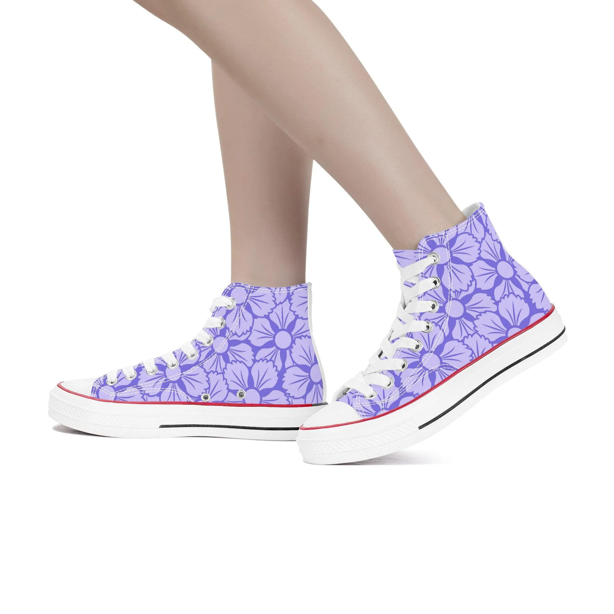 Murasaki 紫 - Purple High Top Canvas Shoes