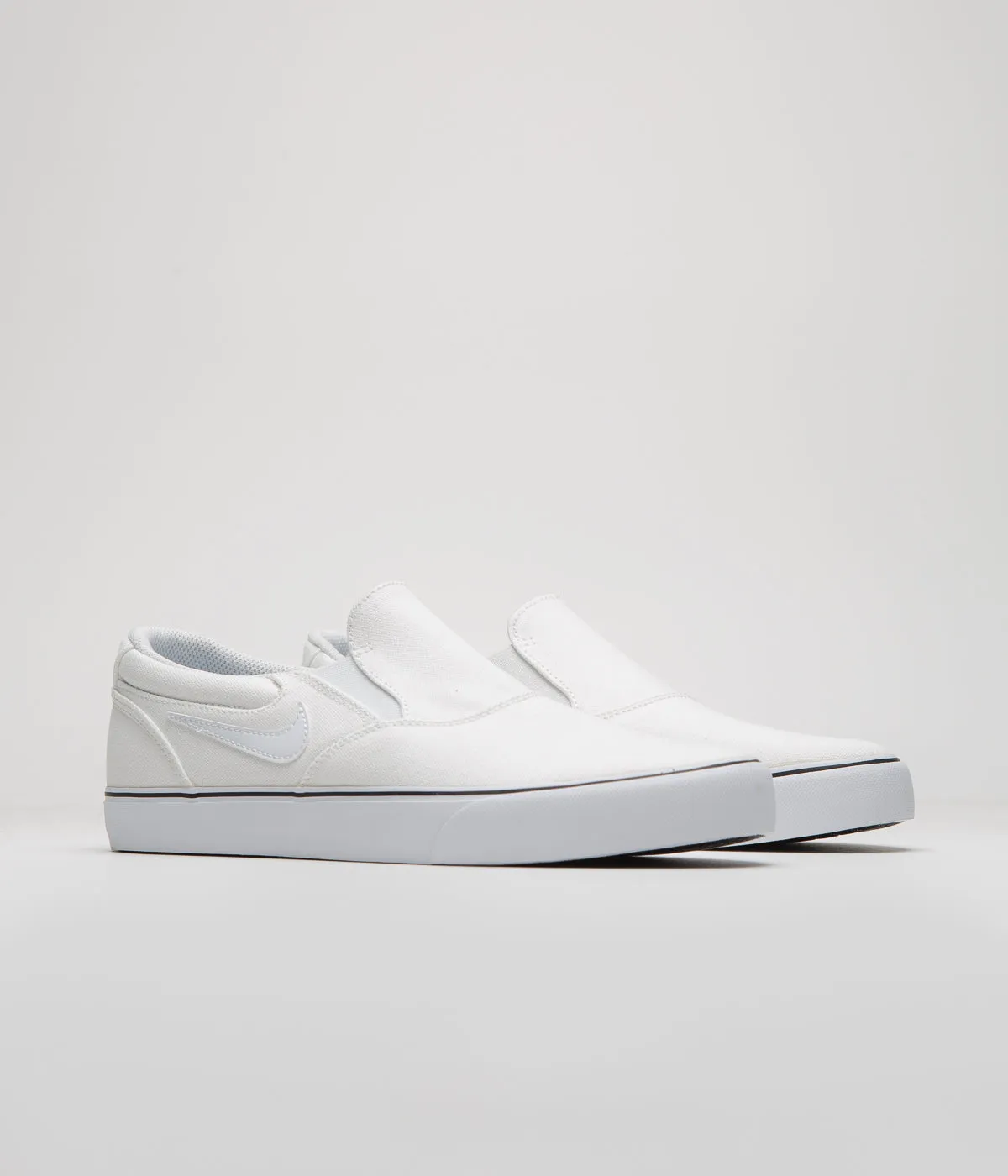 Nike SB Chron 2 Slip Shoes - White / White - White - Black