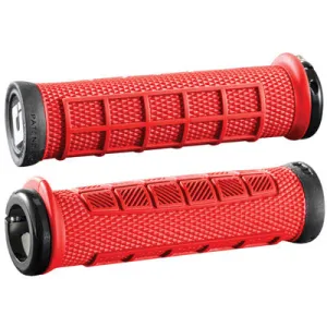 Odi Elite Pro Lock-On Grips Red With Black Clamps Elite Pro V2.1 Lock-On Odi Gripstape