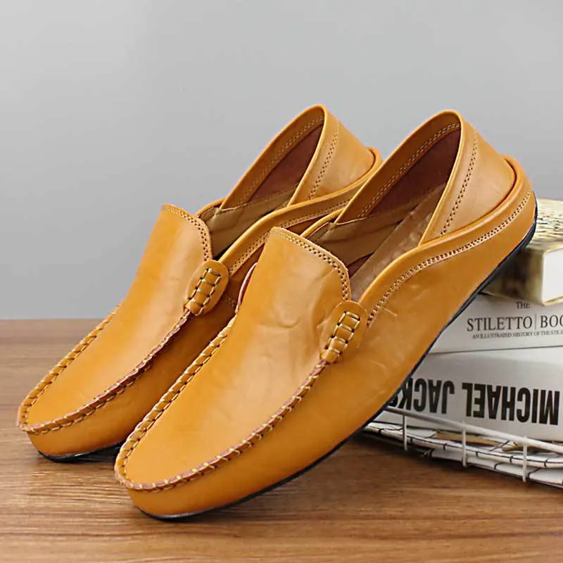 Outdoor Large Size Men's Shoes Casual Shoes Foreign Shoes Dad Gommino Slip-on Leather Shoes Men