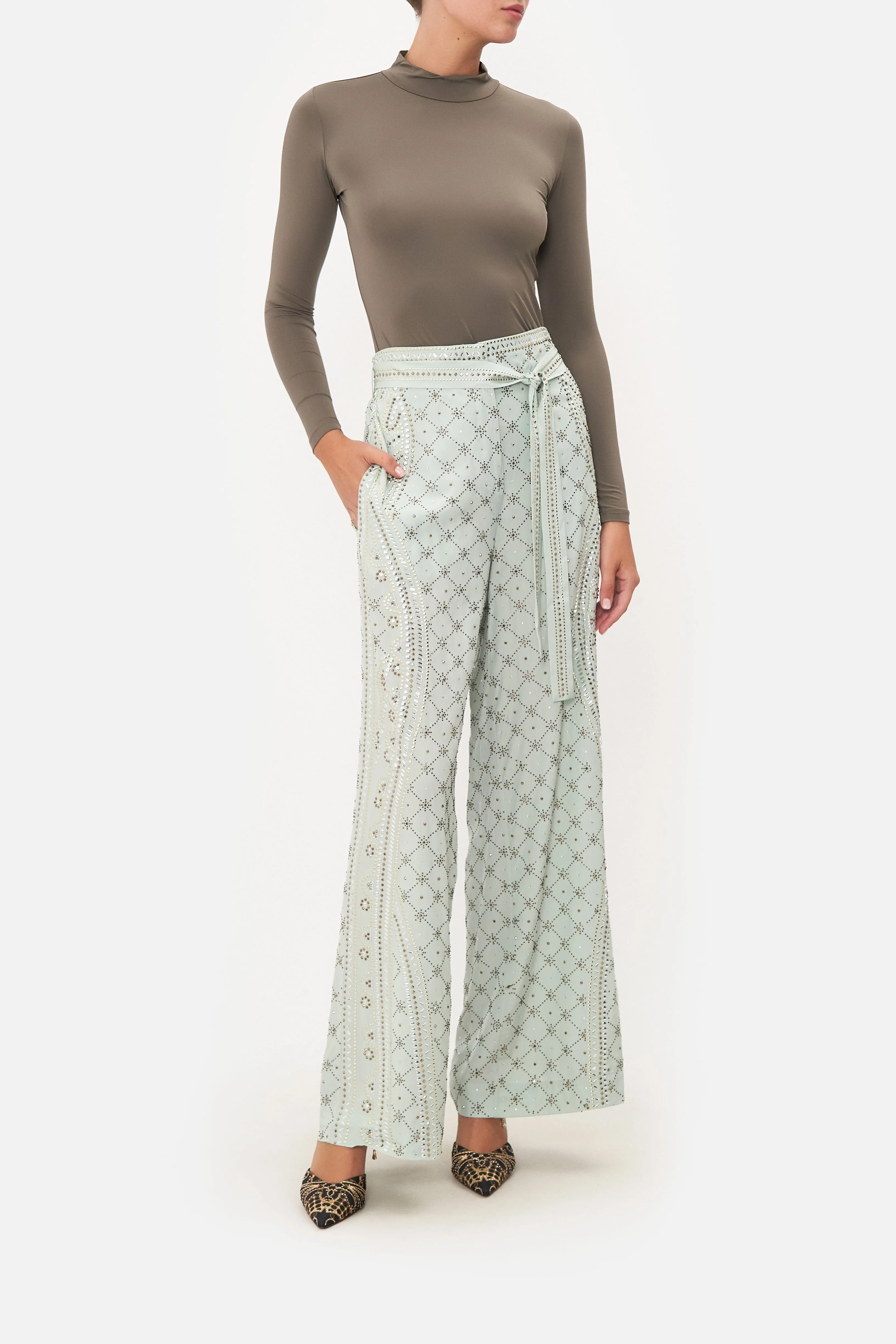 PAPERBAG WAIST WIDE LEG PANT LUXE ESPIRITU