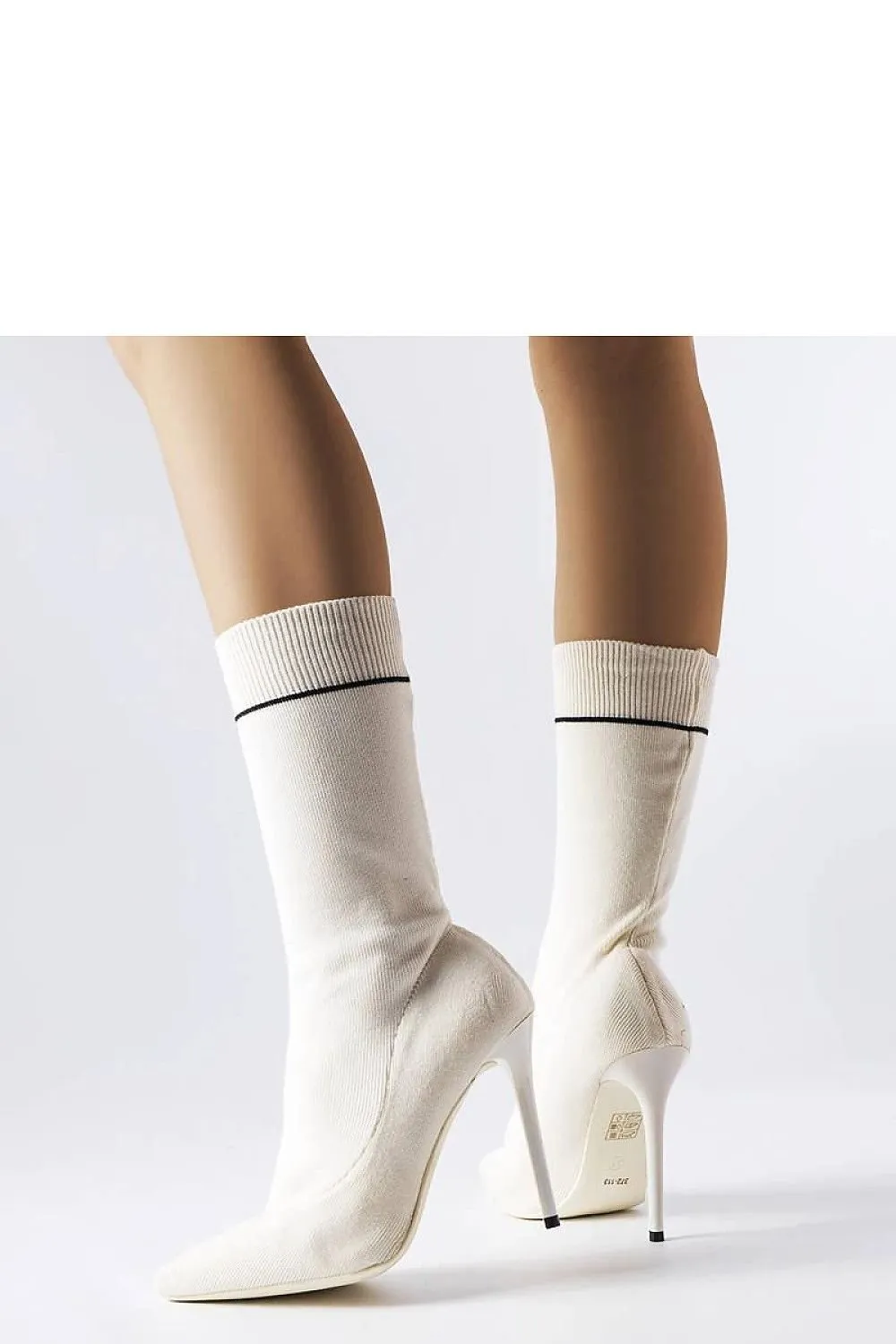 Pelletier's white sock stiletto boots