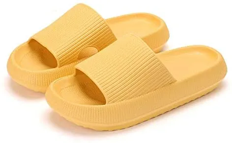 Pillow Slides Slippers for Women,Men Quick Drying Non-Slip Massage Bath Shower Outdoor Sandals with Soft Thick Sole