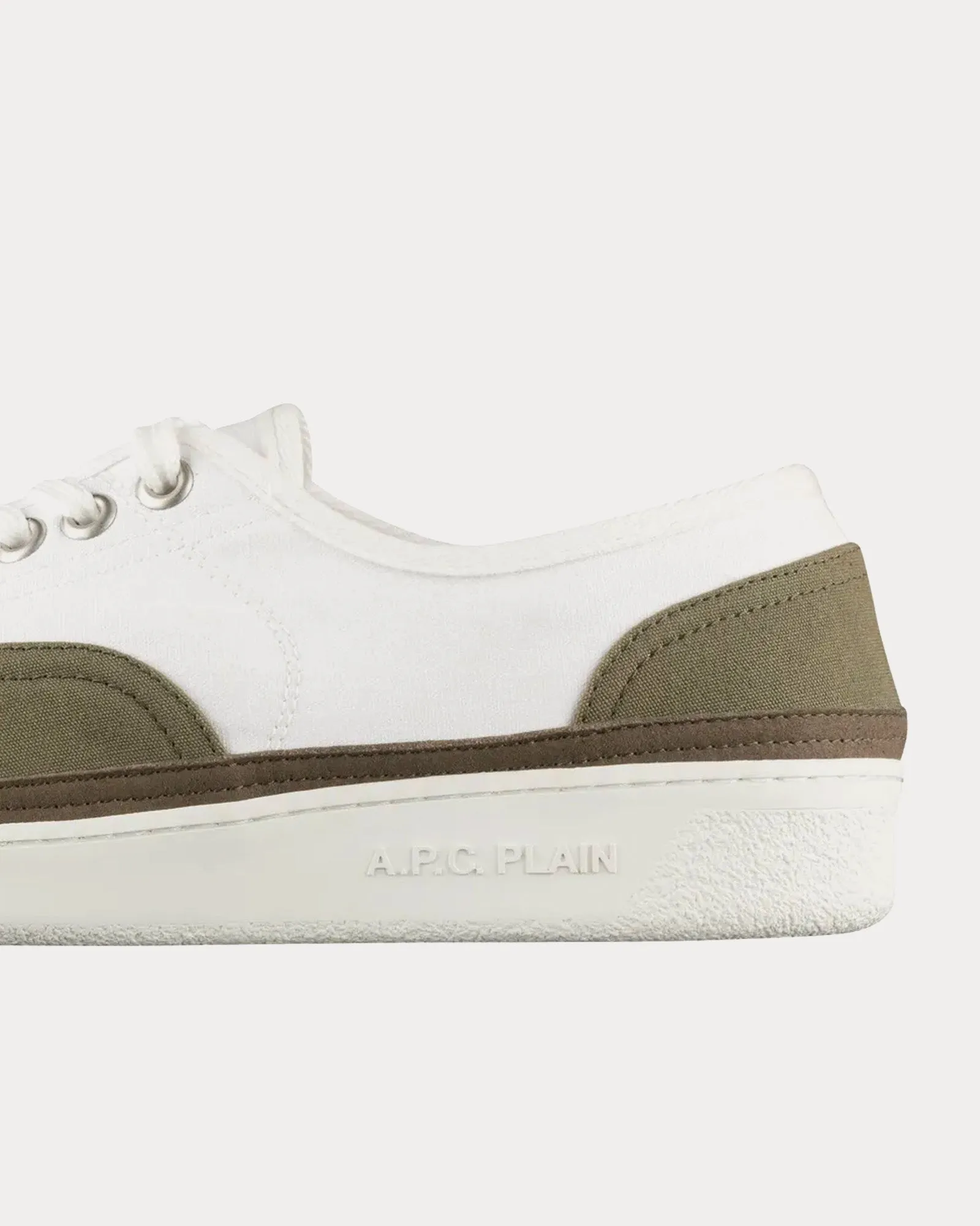 Plain Simple Canvas Khaki / White Low Top Sneakers