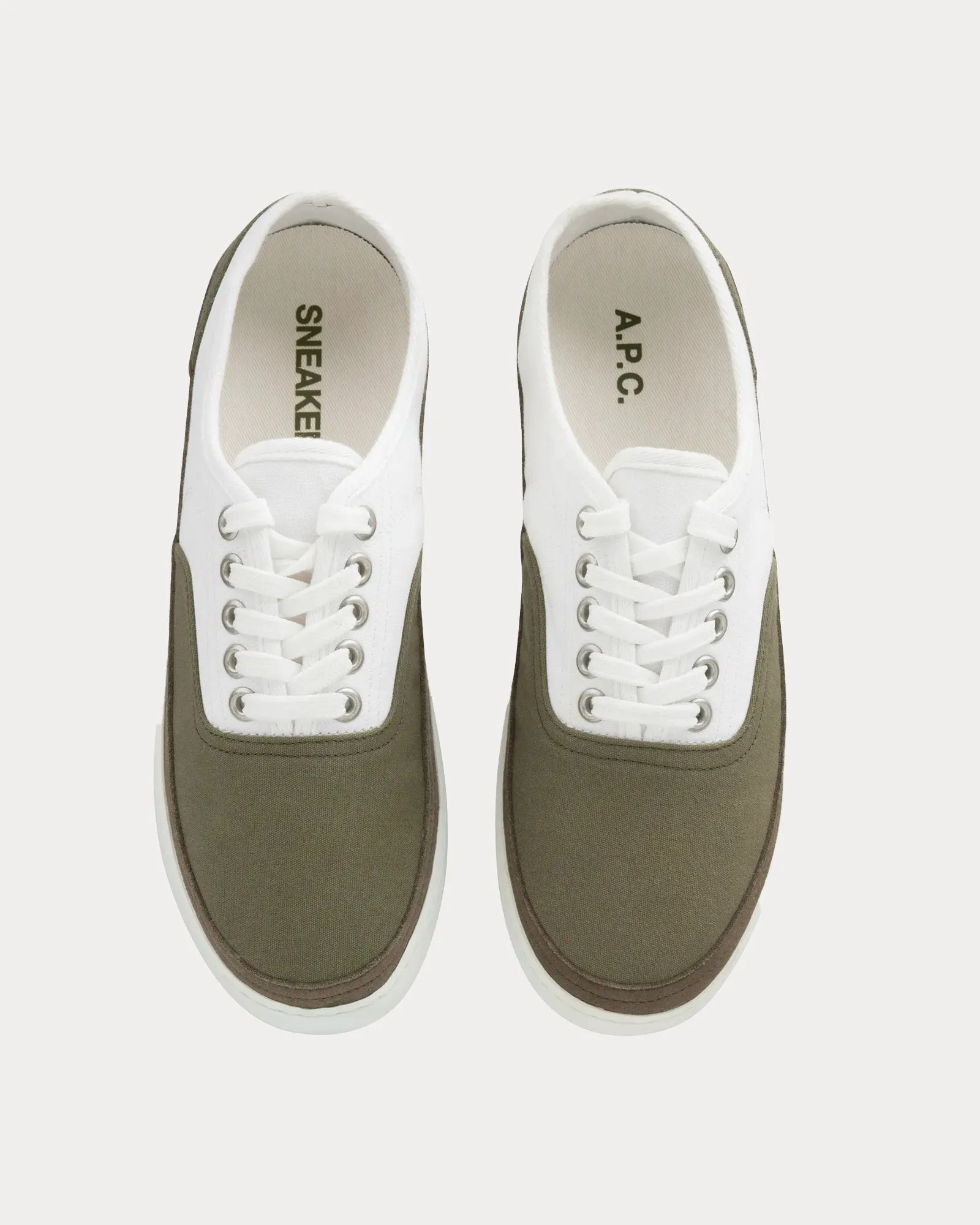 Plain Simple Canvas Khaki / White Low Top Sneakers