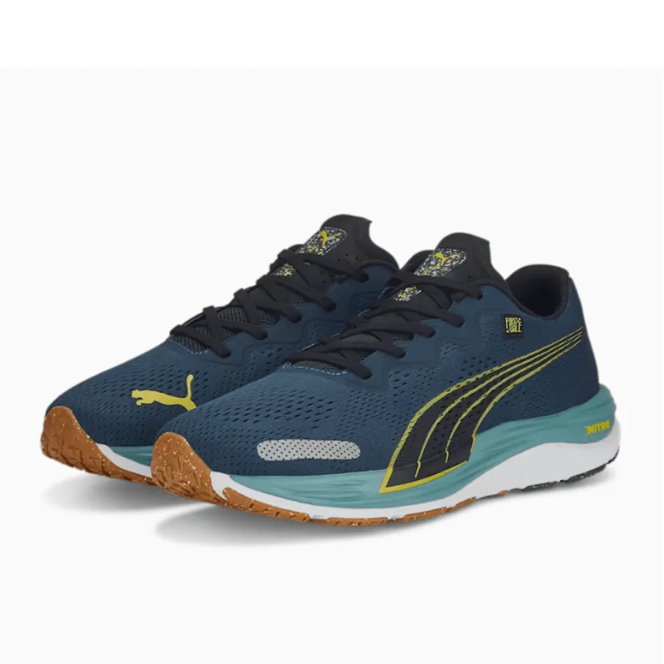Puma Men's Velocity Nitro 2 Fmile Running Shoes in Dark Night/Fresh Pear SS23