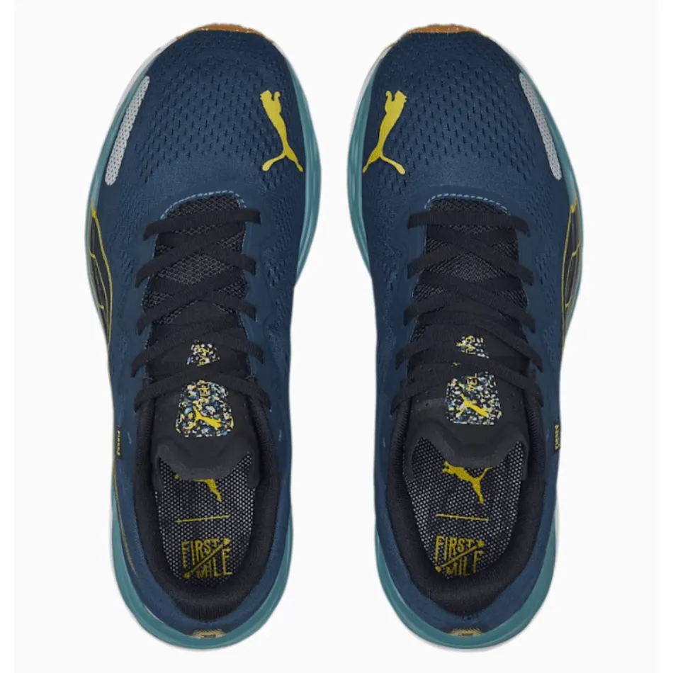 Puma Men's Velocity Nitro 2 Fmile Running Shoes in Dark Night/Fresh Pear SS23