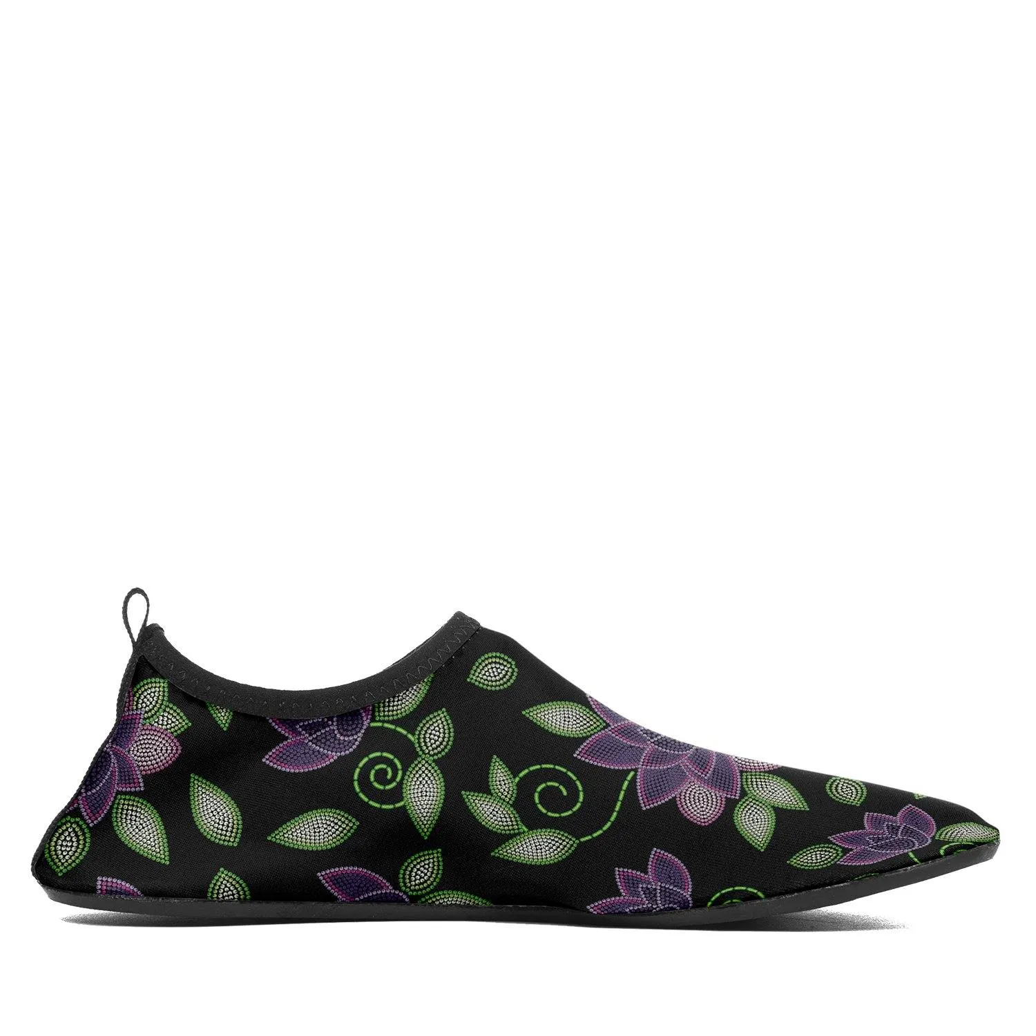 Purple Beaded Rose Sockamoccs Kid's Sockamoccs Slip On Shoes
