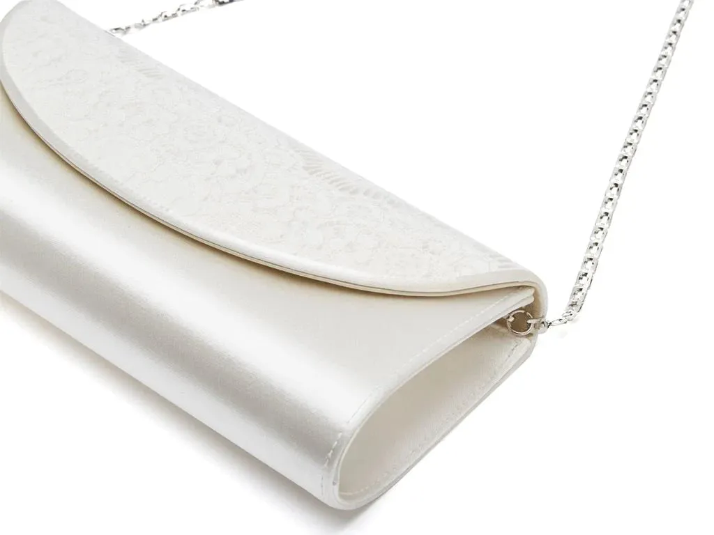 Rainbow Club Ivory Satin and Lace Bridal Bag Melody