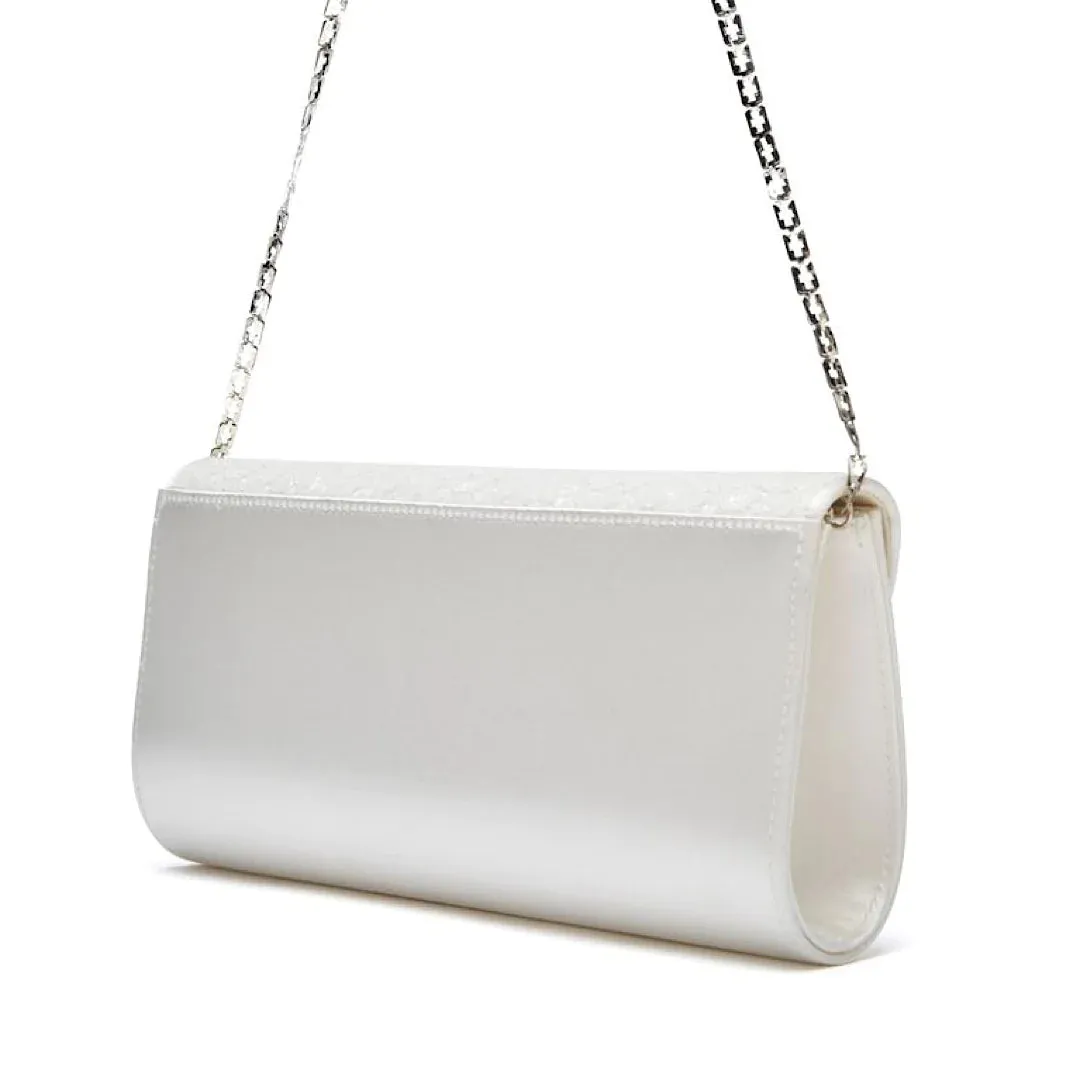 Rainbow Club Ivory Satin and Lace Bridal Bag Melody