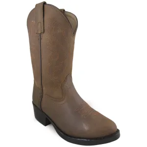 Smoky Mountain Boots Children Boys Denver Brown Oiled Leather Western 9.5 EE