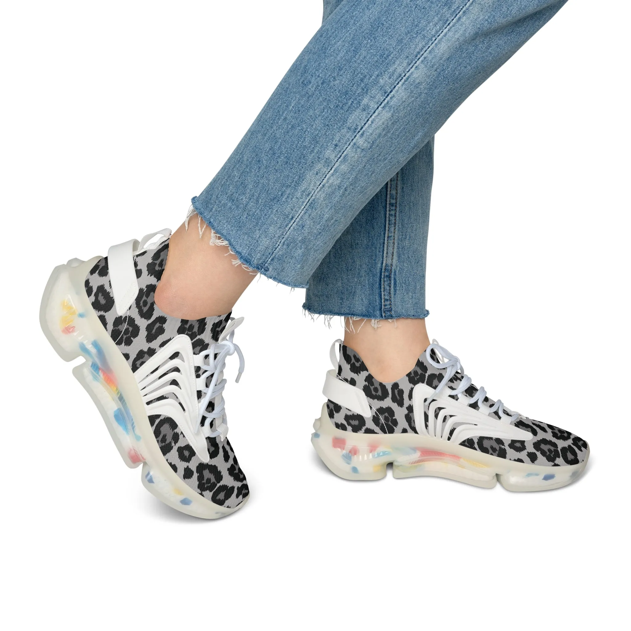 Snow Leopard print Sporty Dad Sneakers