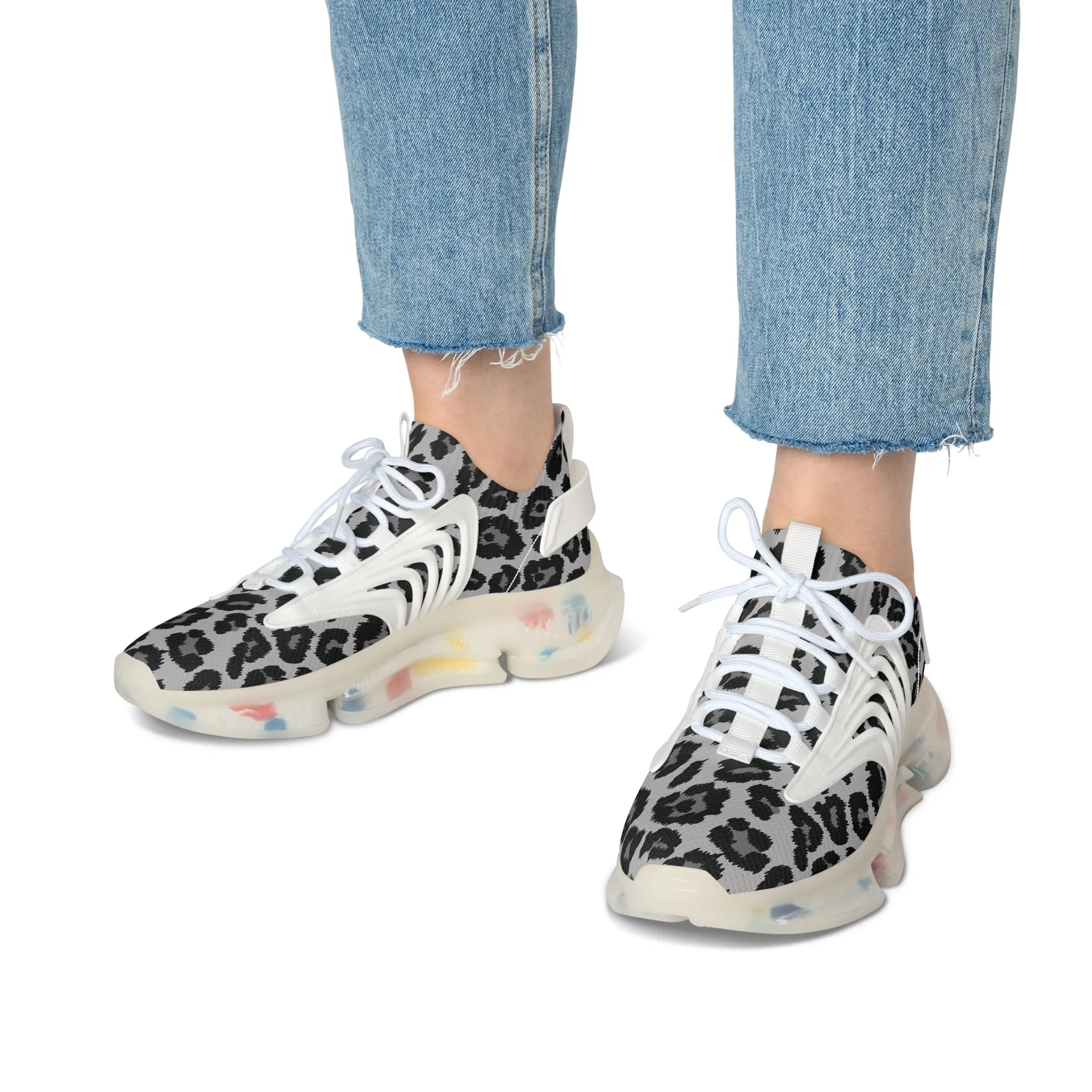 Snow Leopard print Sporty Dad Sneakers