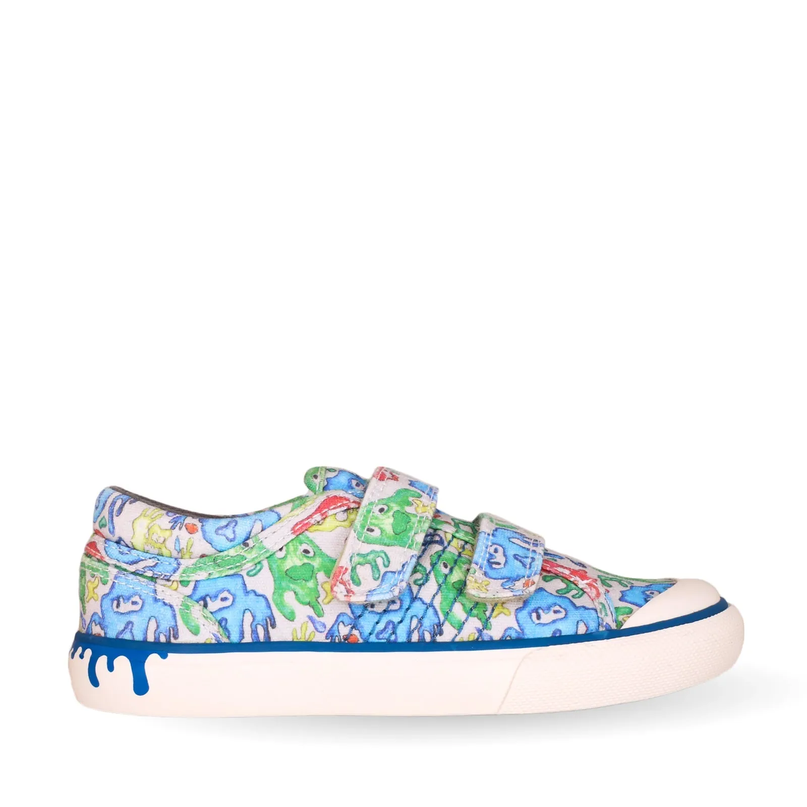 Start-Rite Slime 6187_5 Grey/Multi Monster Print Canvas Shoes