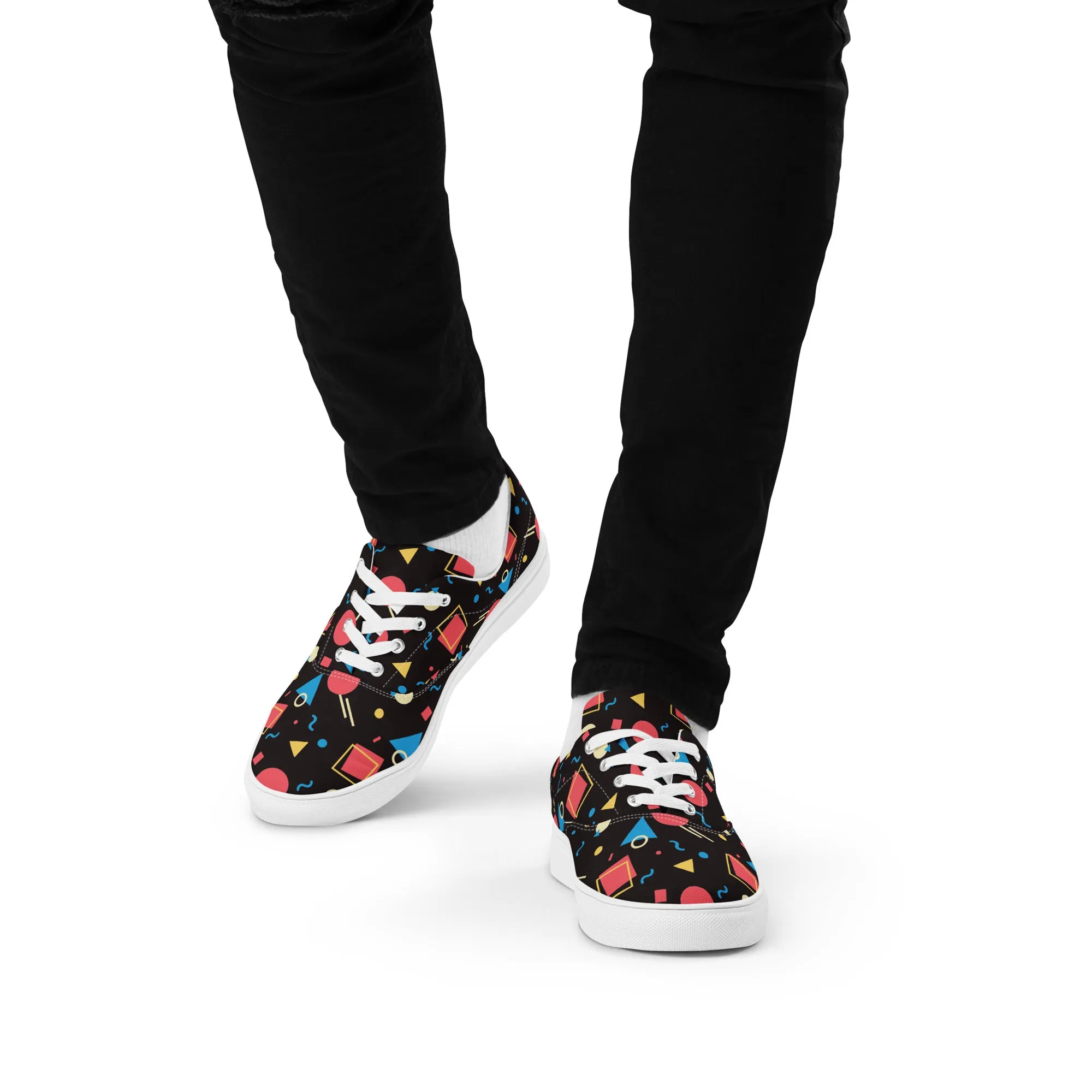WATERMELON SUMMER Men’s Lace-Up Canvas Shoes