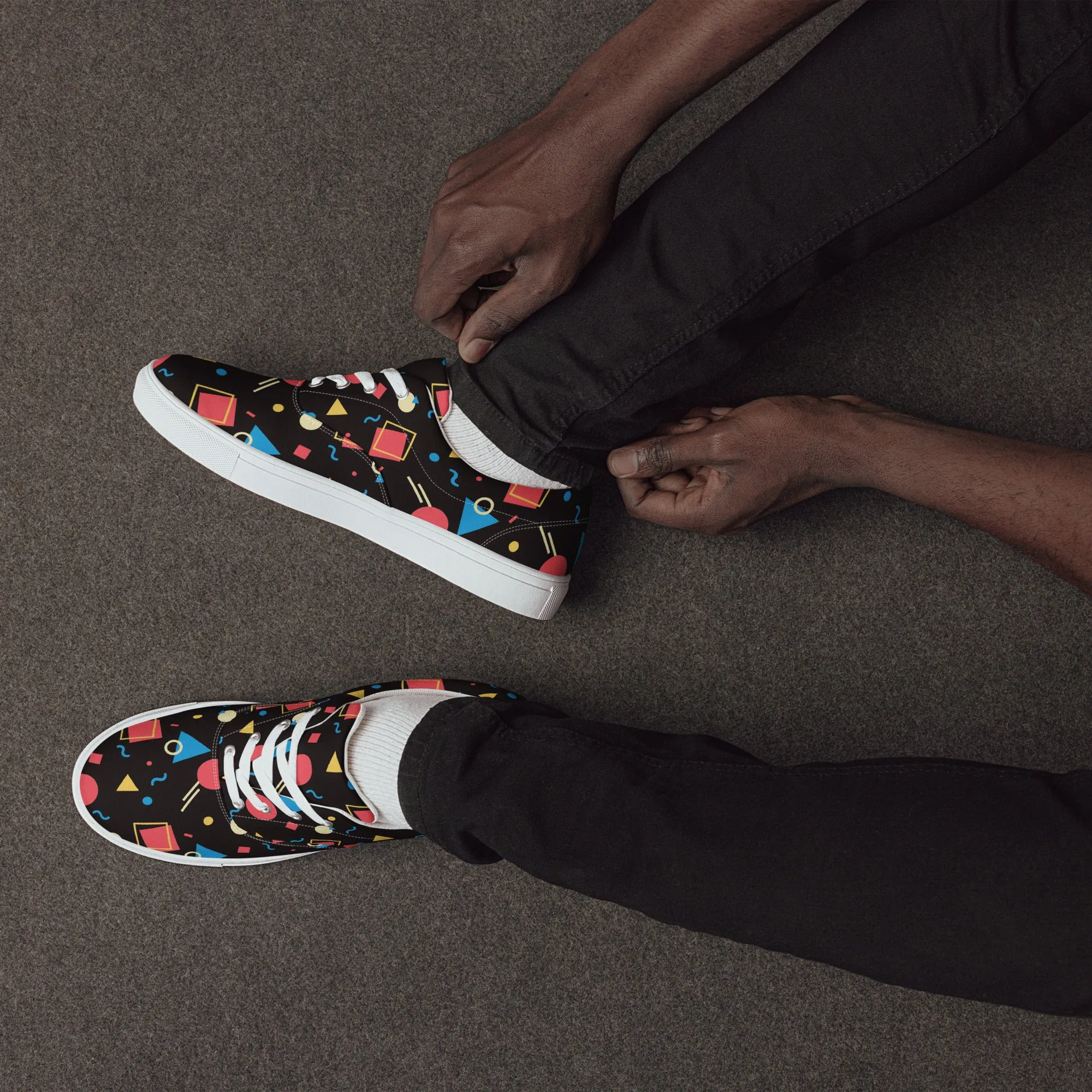 WATERMELON SUMMER Men’s Lace-Up Canvas Shoes