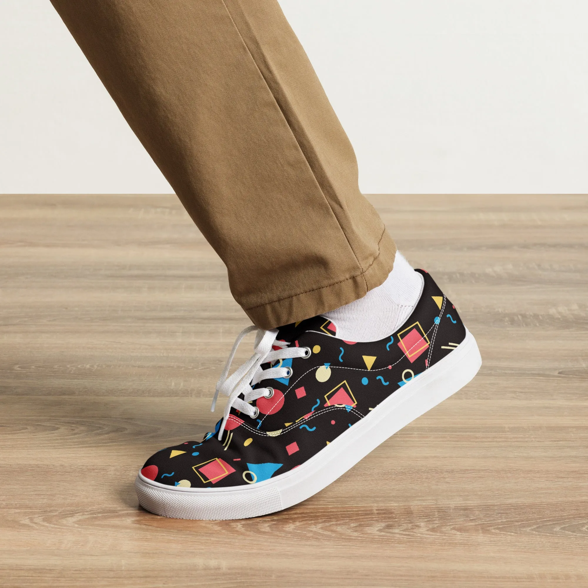 WATERMELON SUMMER Men’s Lace-Up Canvas Shoes
