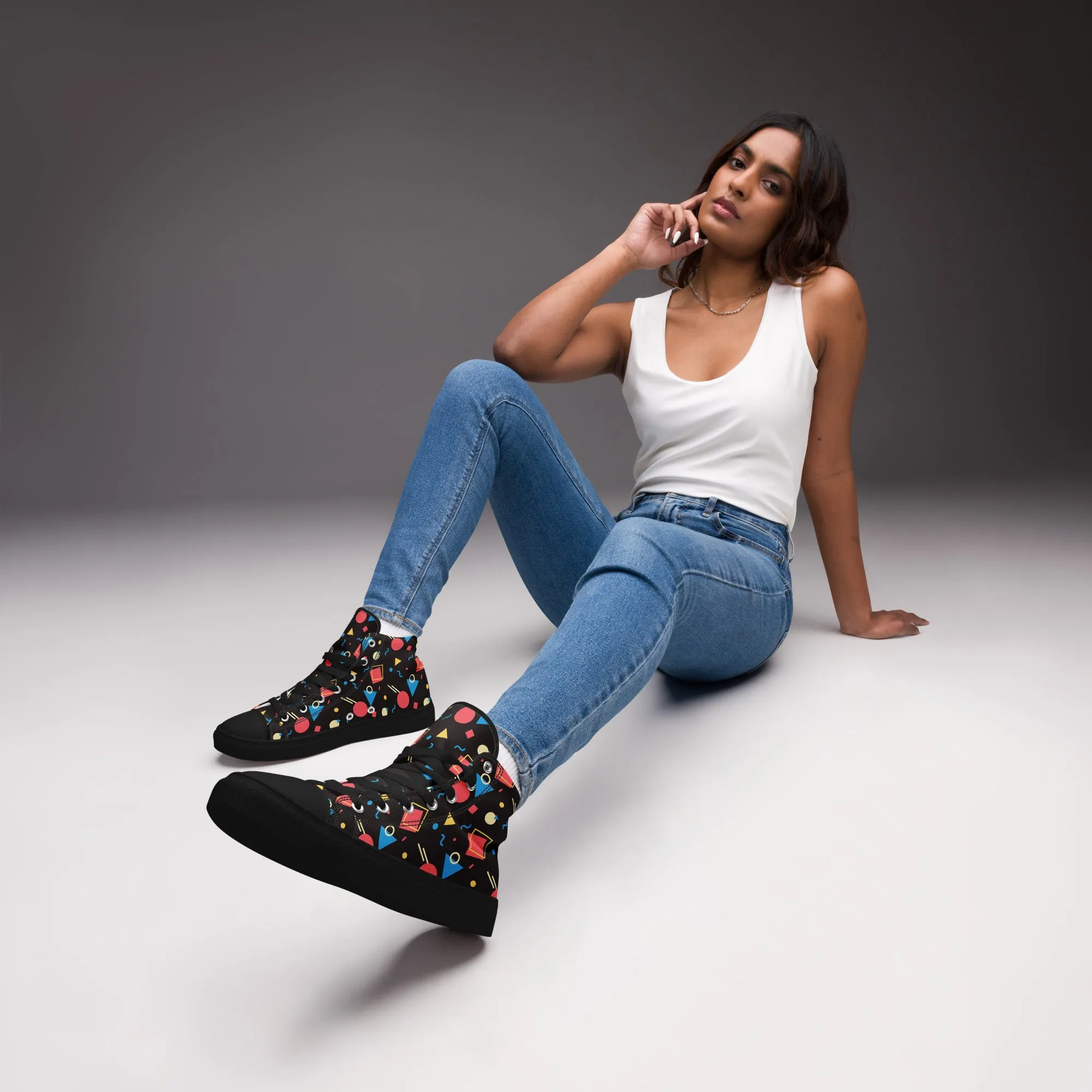 WATERMELON SUMMER Women's High Top Canvas Shoes