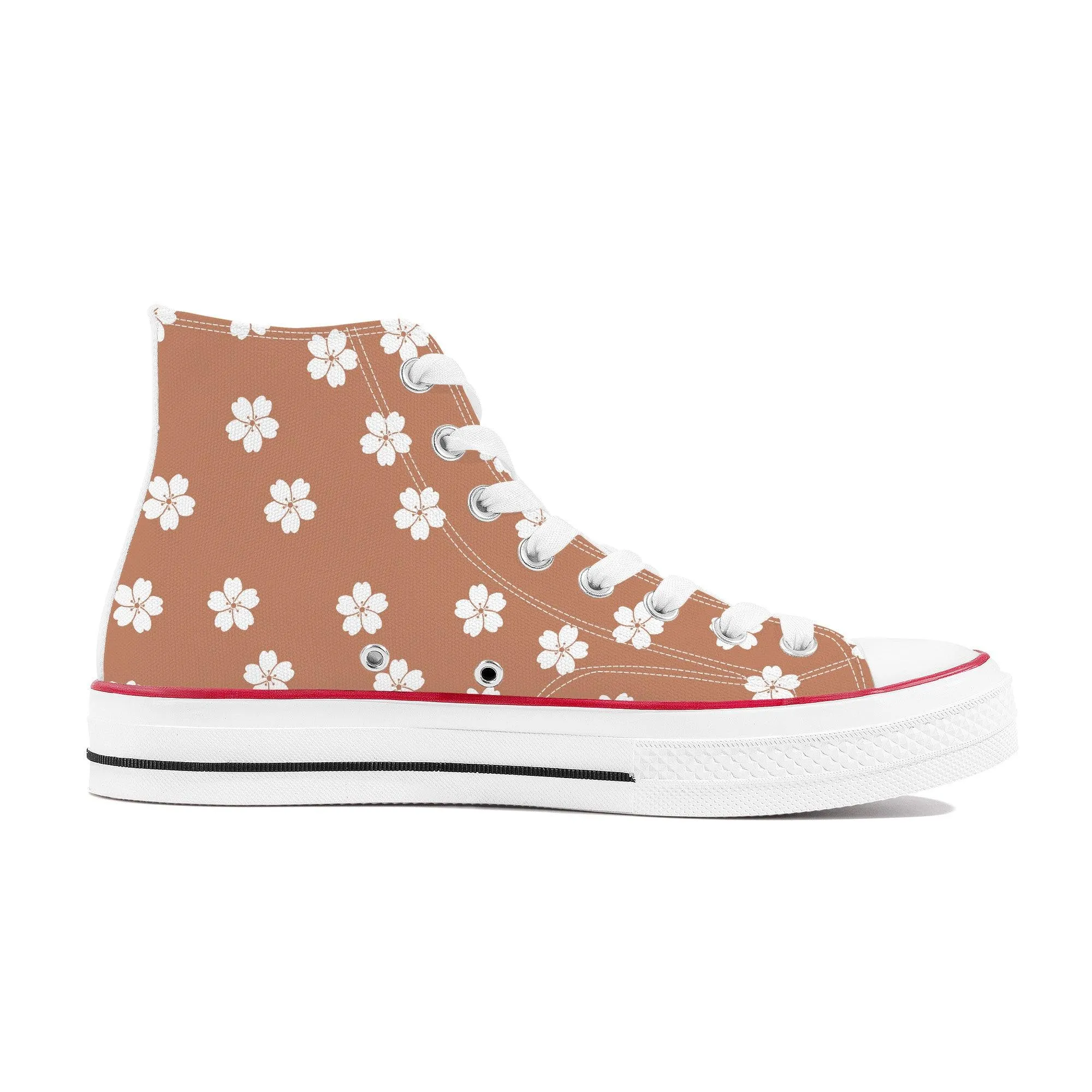 White Sakura Red Amber High Tops