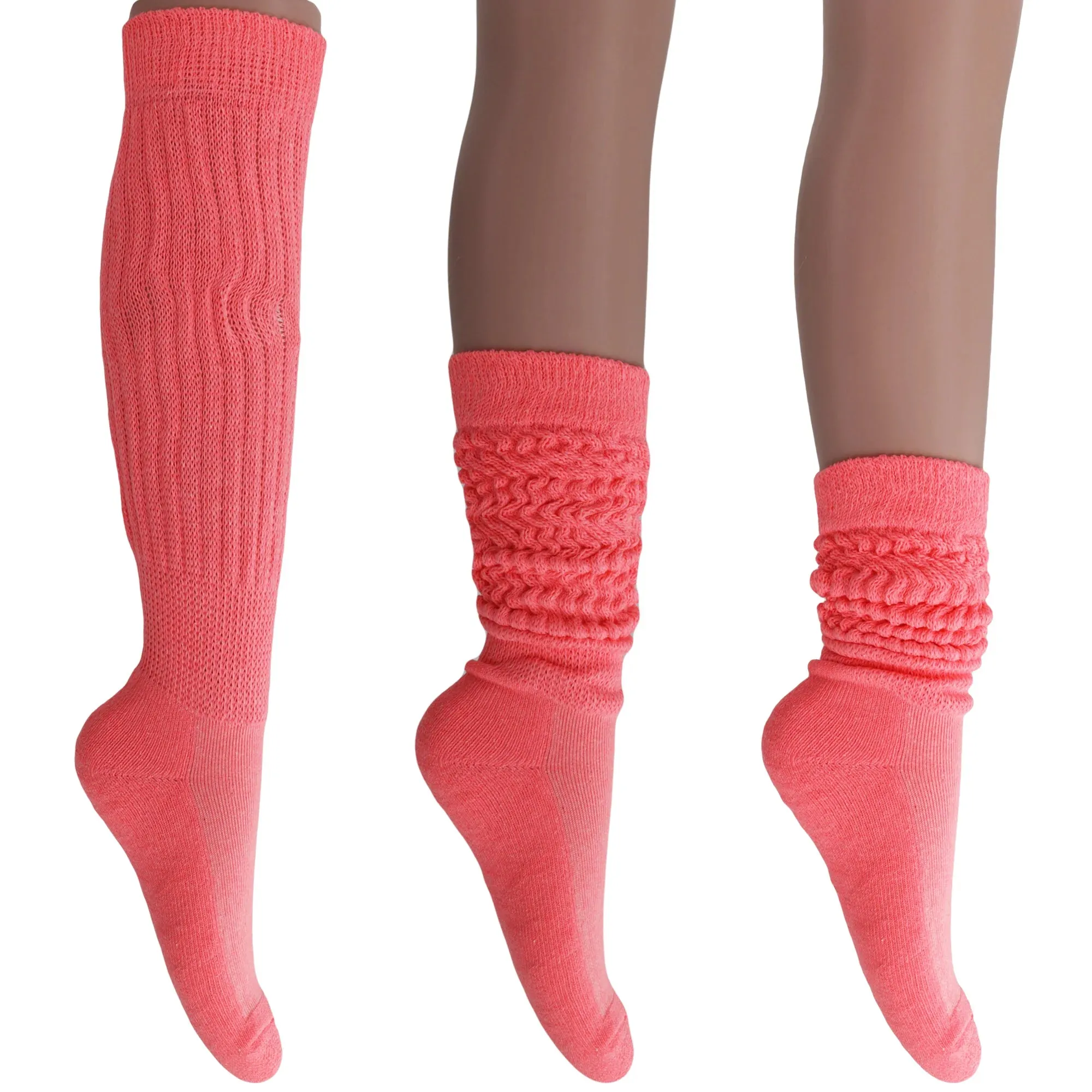 Women'S Extra Long Heavy Slouch Cotton Socks – 3 Pairs, Size 9-11