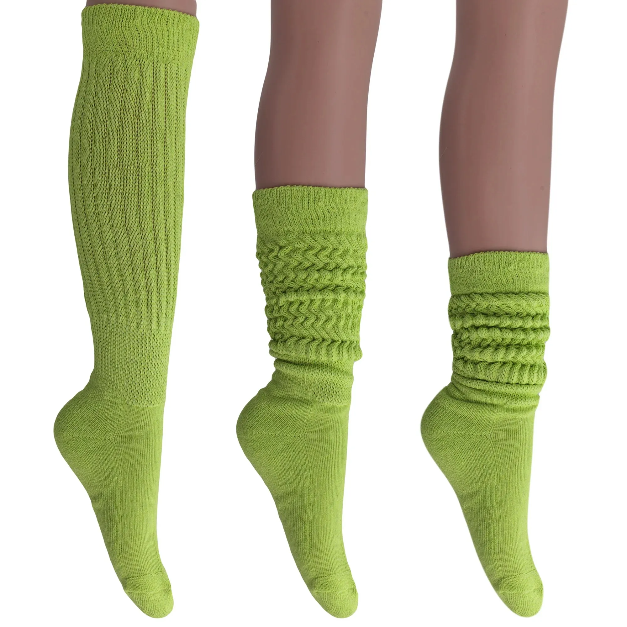 Women'S Extra Long Heavy Slouch Cotton Socks – 3 Pairs, Size 9-11
