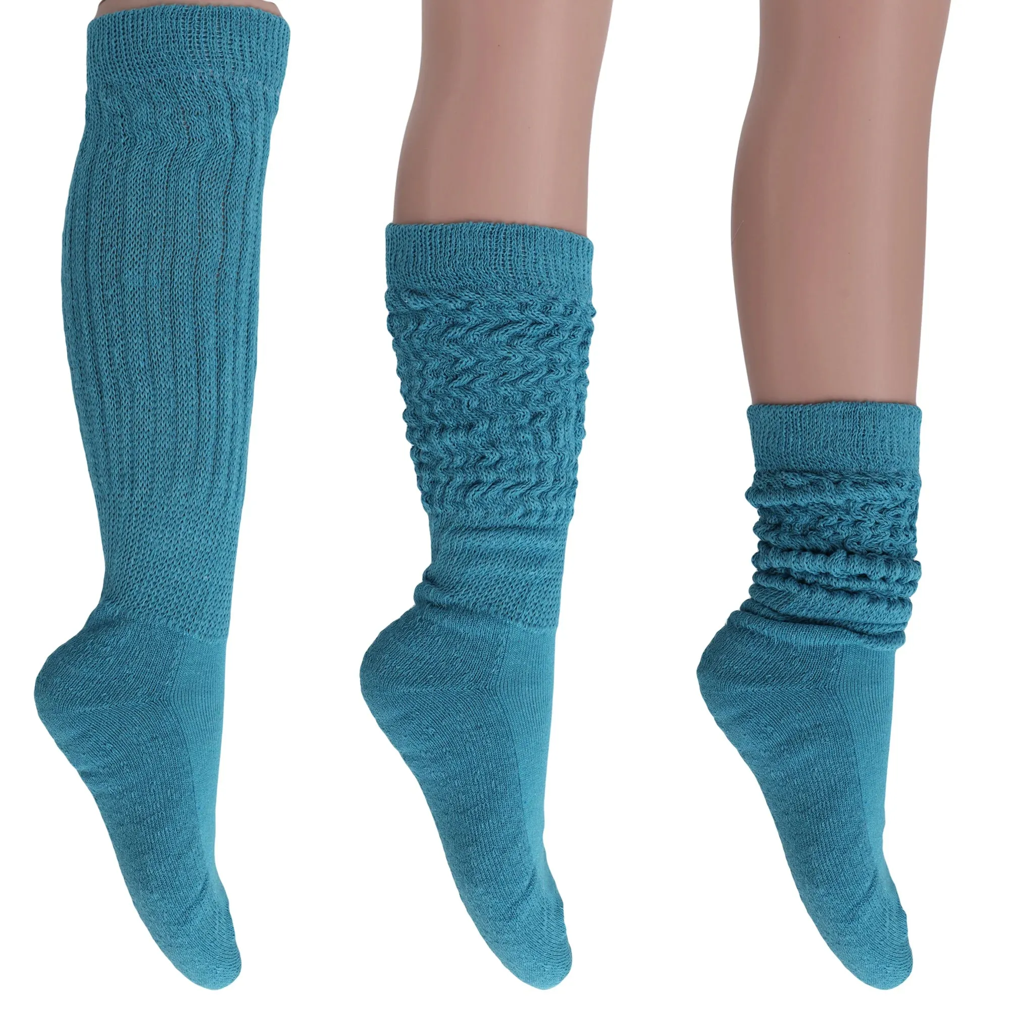 Women'S Extra Long Heavy Slouch Cotton Socks – 3 Pairs, Size 9-11