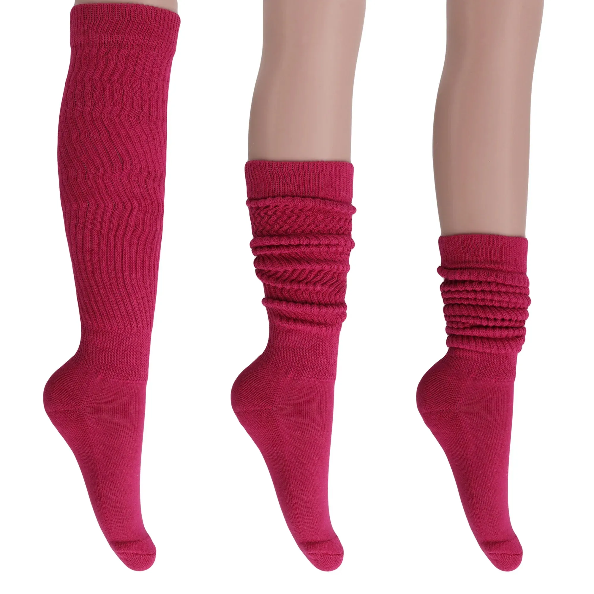 Women'S Extra Long Heavy Slouch Cotton Socks – 3 Pairs, Size 9-11