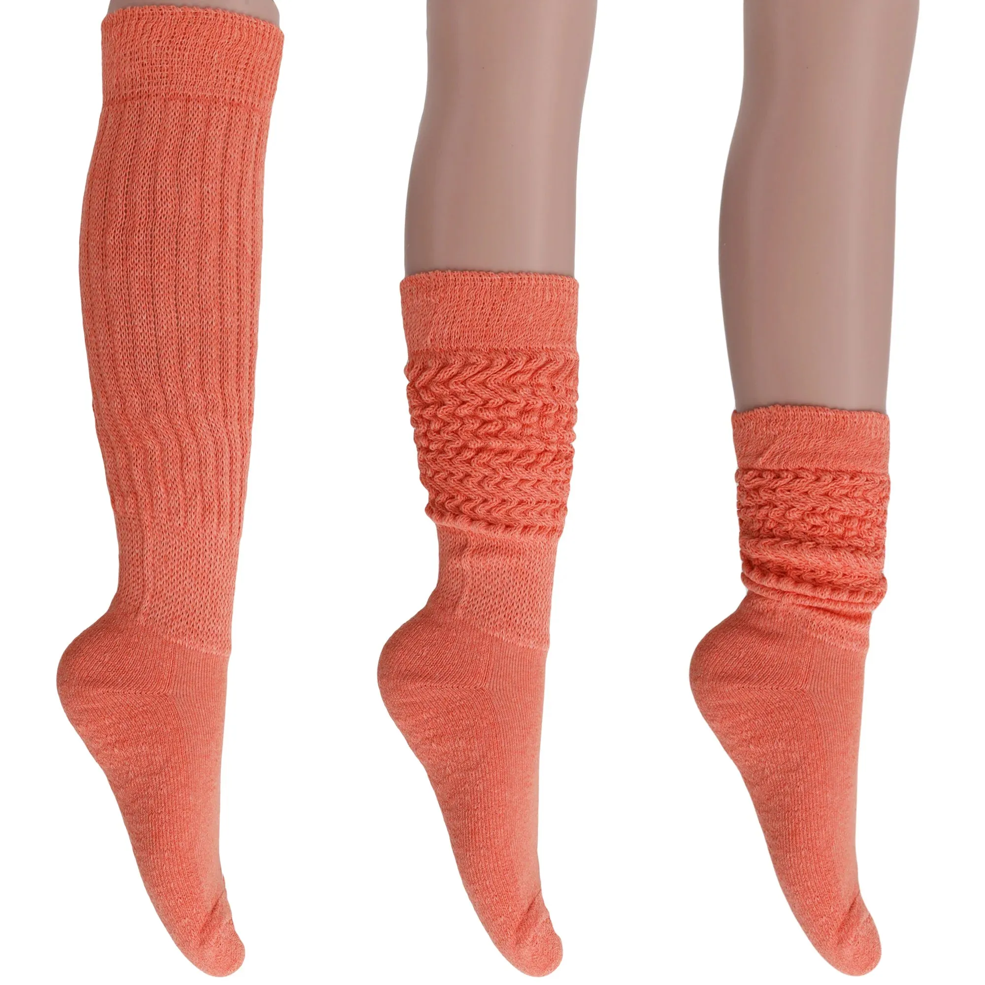 Women'S Extra Long Heavy Slouch Cotton Socks – 3 Pairs, Size 9-11
