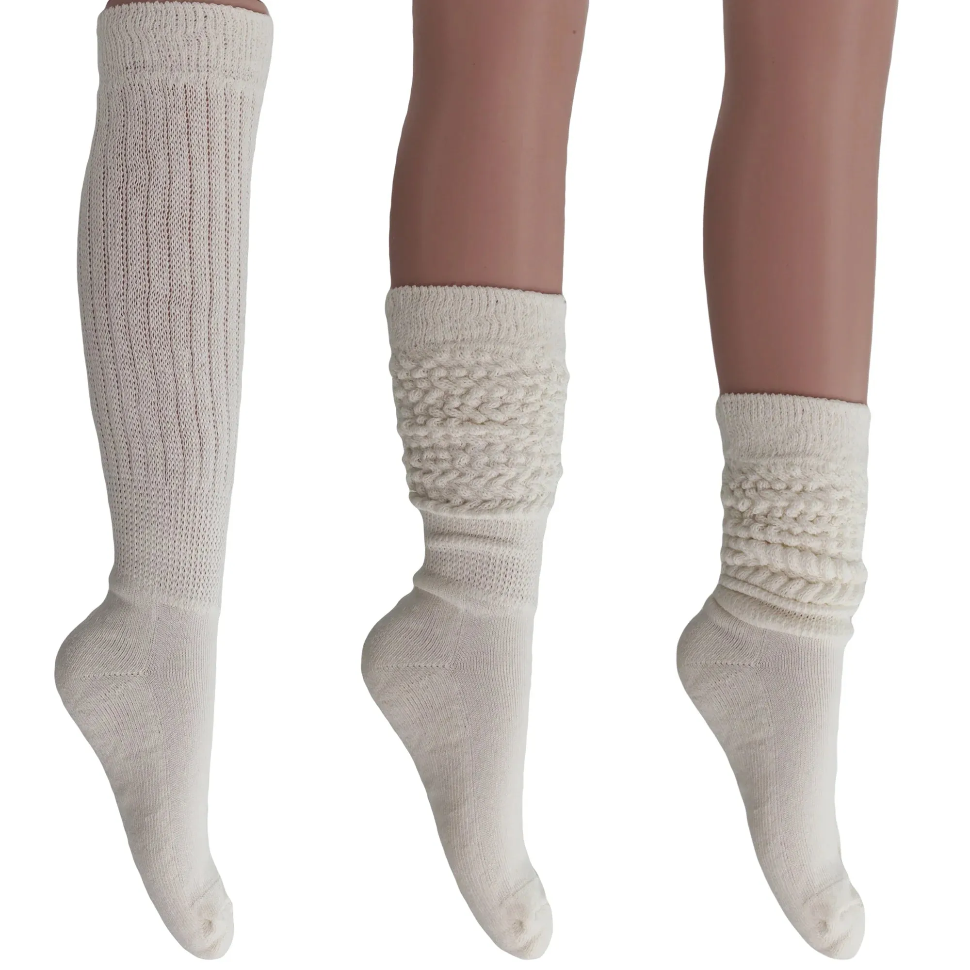 Women'S Extra Long Heavy Slouch Cotton Socks – 3 Pairs, Size 9-11