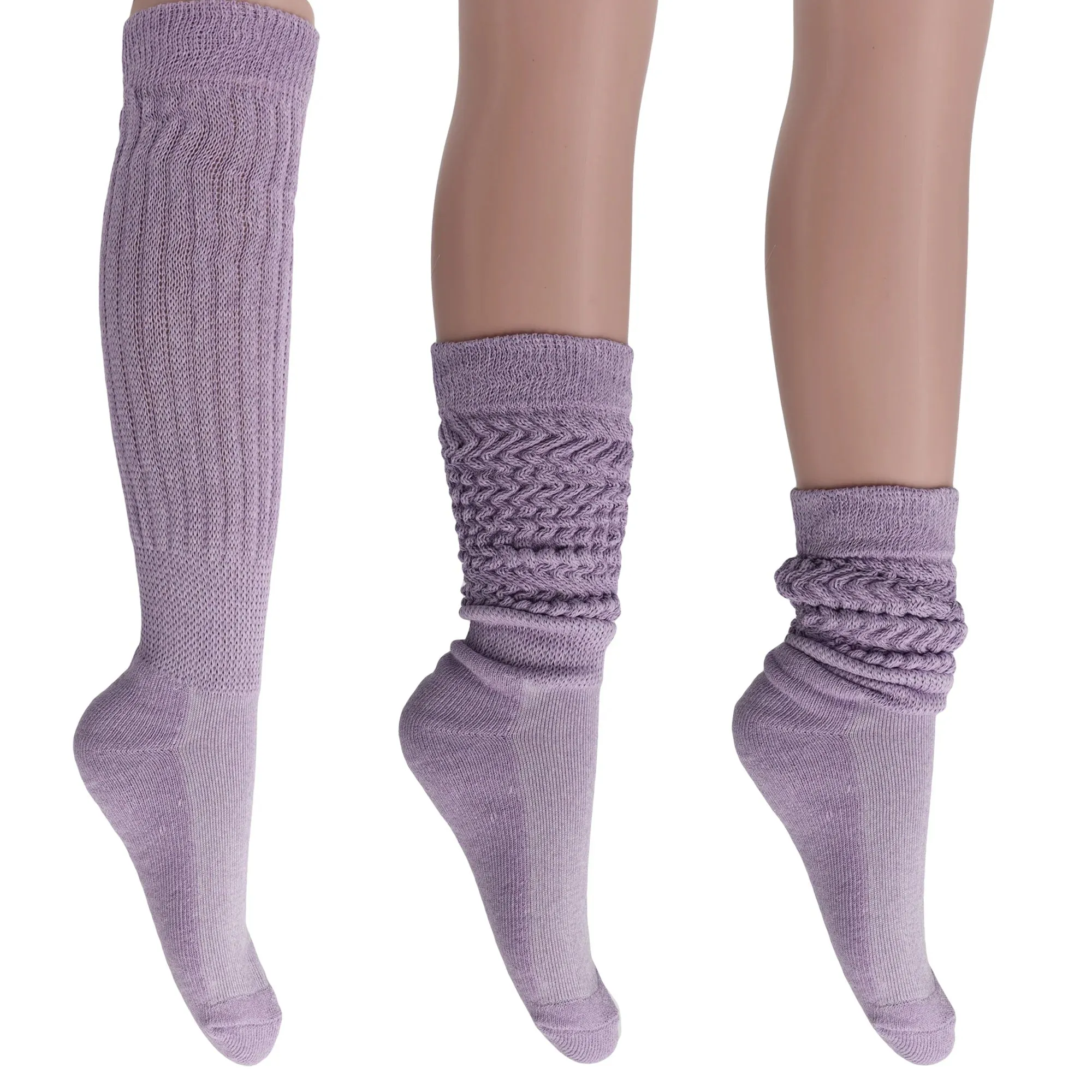 Women'S Extra Long Heavy Slouch Cotton Socks – 3 Pairs, Size 9-11